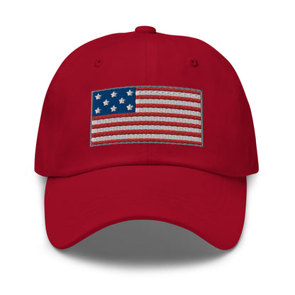 Casquette de Baseball de couleur rouge "Drapeau Américain"