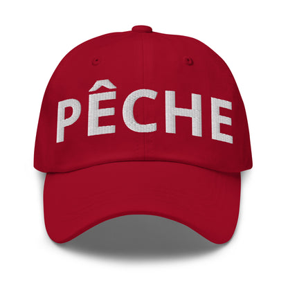 Casquette Baseball, brodée « Pêche », en Canneberge, vue de face, image 3