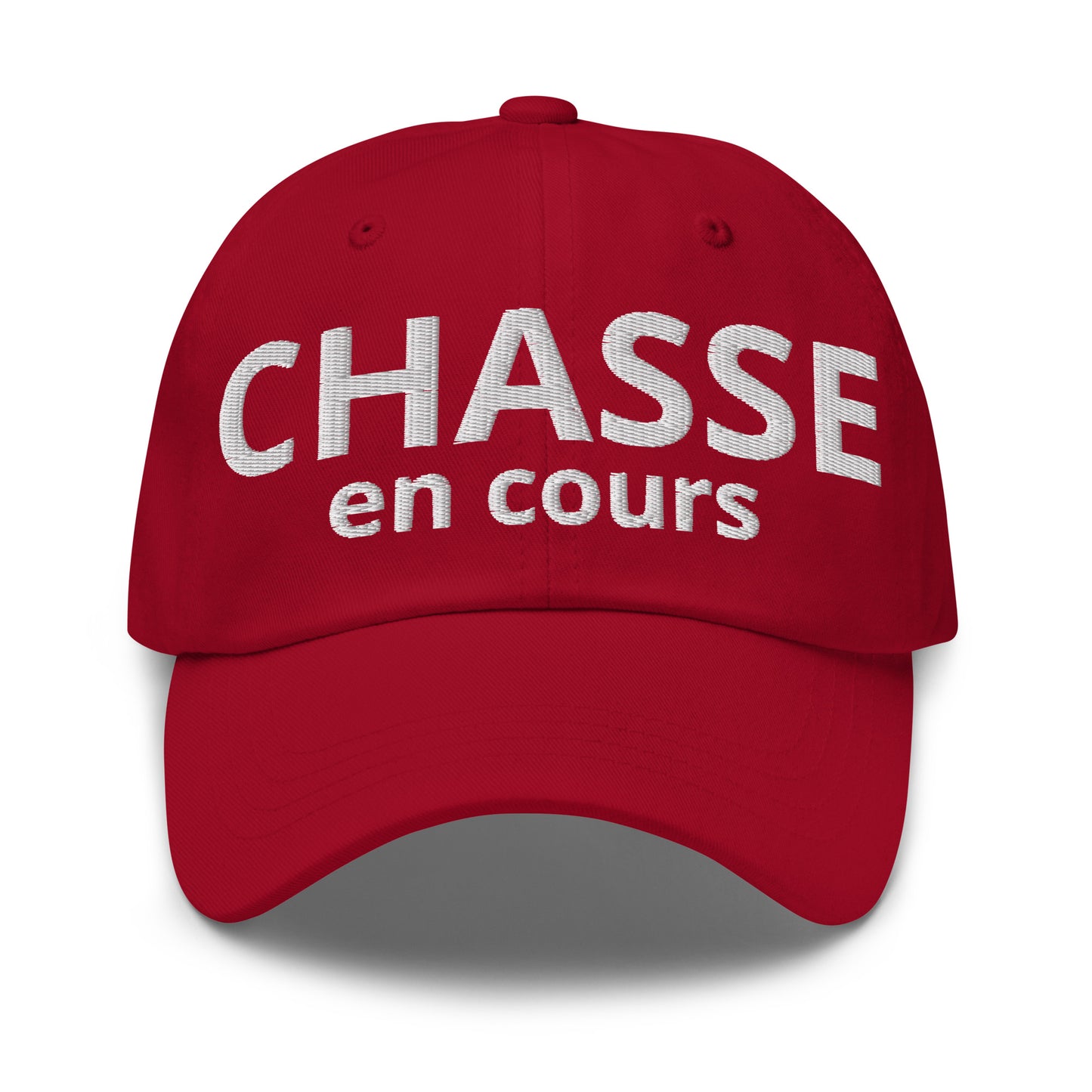Casquette Baseball, brodée « Chasse en cours », en Canneberge, vue de face, image 9