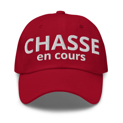 Casquette Baseball, brodée « Chasse en cours », en Canneberge, vue de face, image 9