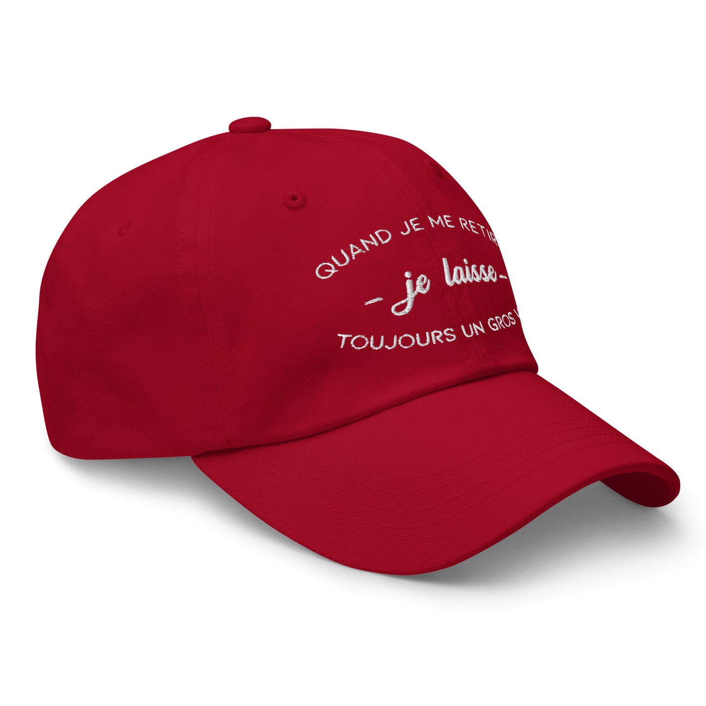 Casquette Baseball, brodée « Quand je me retire, je laisse toujours un gros vide », en Canneberge, vue de trois quarts, image 21