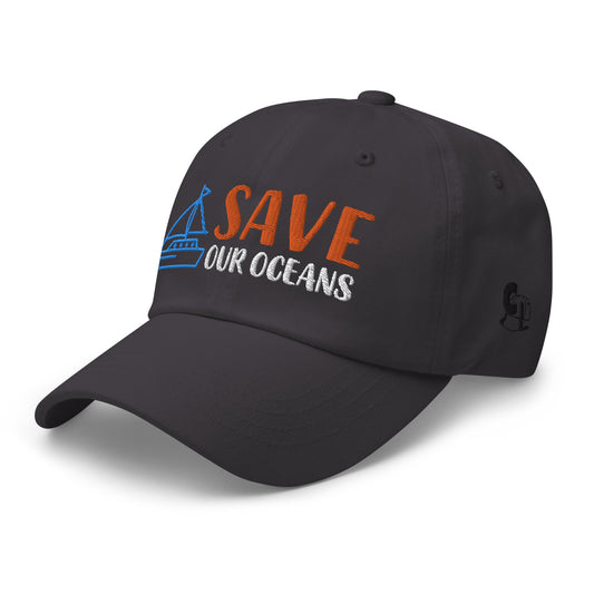 Casquette de Baseball de couleur grise foncée "Save Our Oceans"