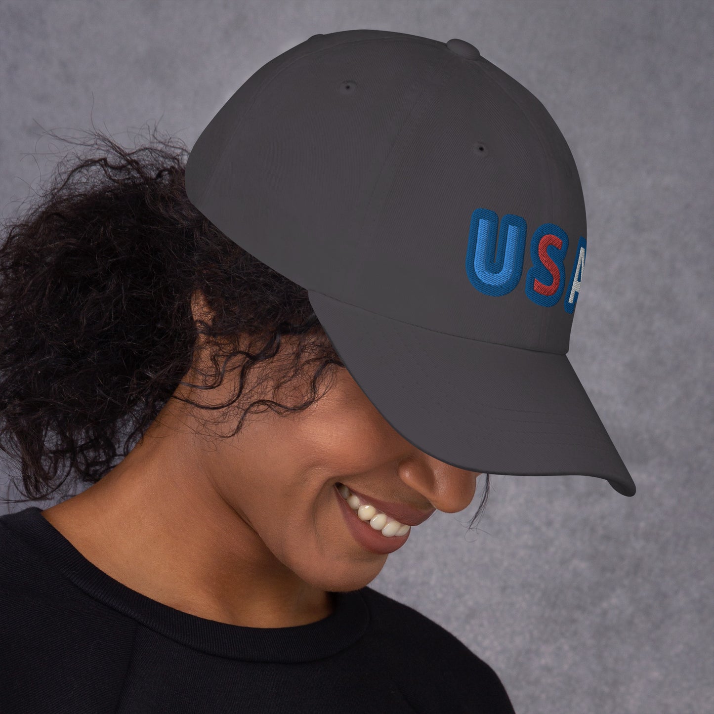 Casquette de Baseball de couleur grise foncée "USA"