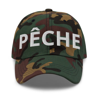 Casquette Baseball, brodée « Pêche », en Camouflage Vert, vue de face, image 30
