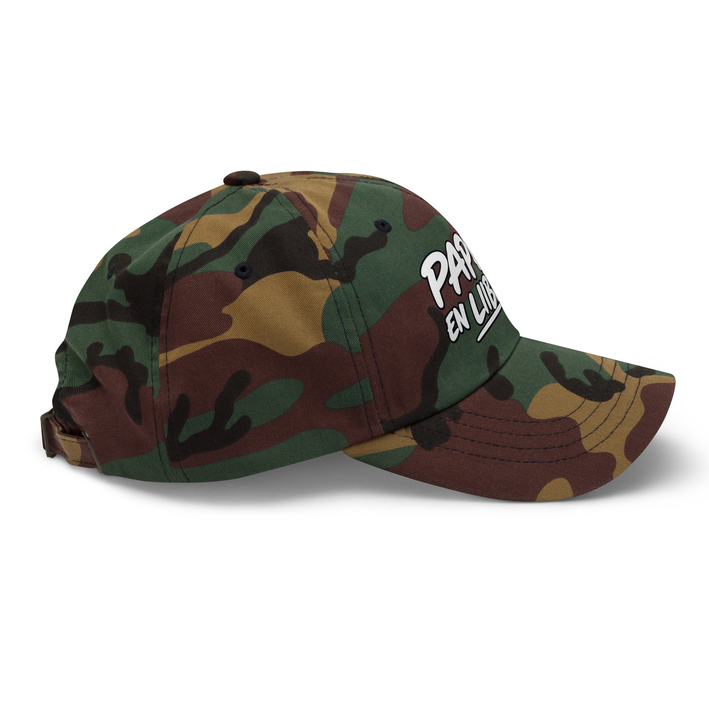 Casquette Baseball, brodée « Papa en liberté », en Camouflage Vert, vue de côté, image 30
