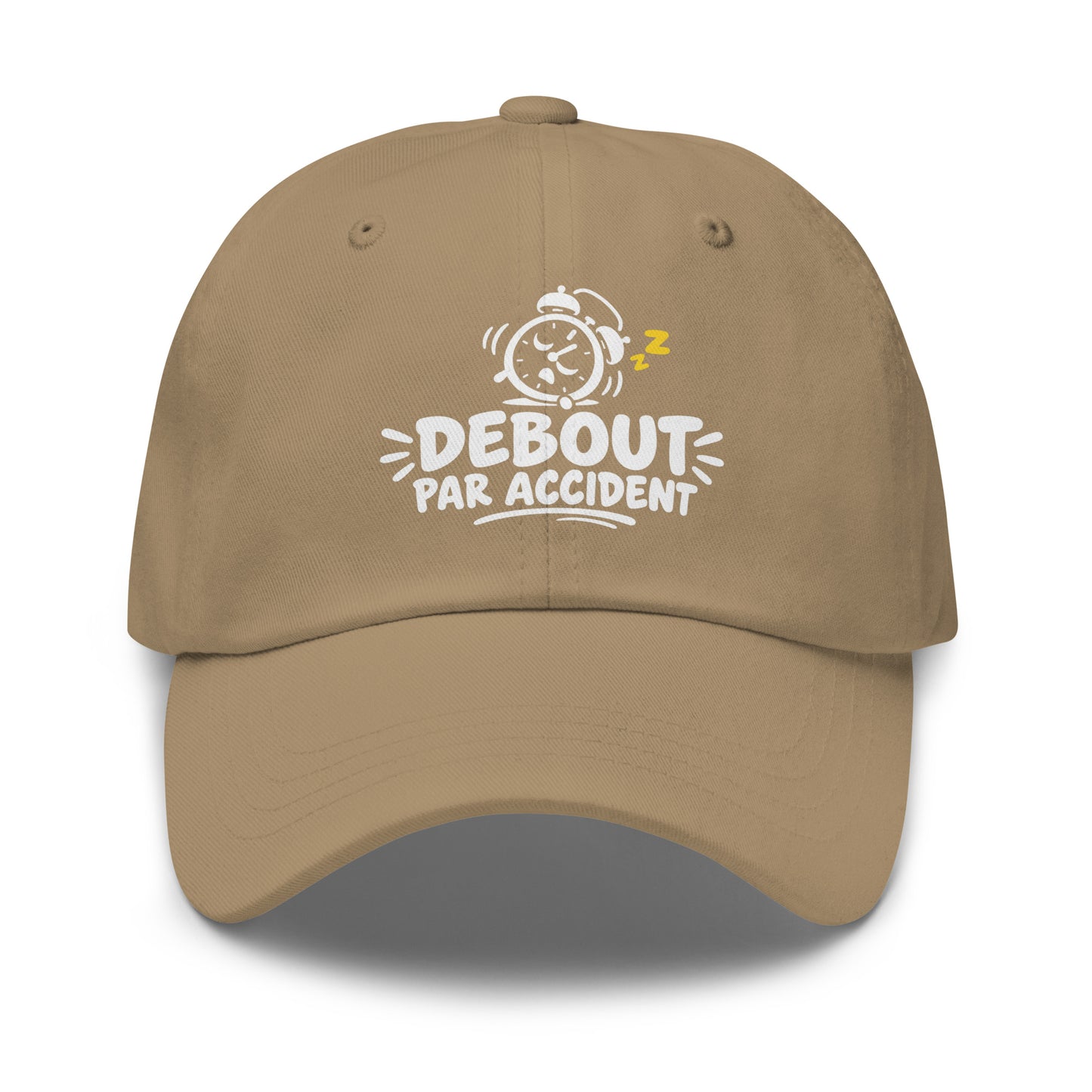 Casquette Baseball, brodée « Debout par accident », en Kaki, vue de face, image 32