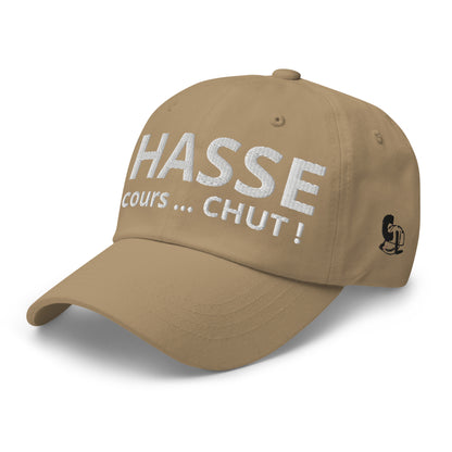 Casquette Baseball, brodée « Chasse en cours ... CHUT ! », en Kaki, vue de trois quarts, image 39