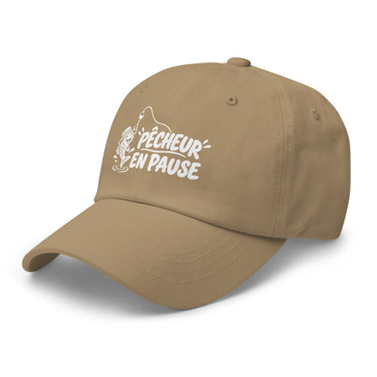 Casquette Baseball, brodée « Pêcheur en pause », en Kaki, vue de trois quarts, image 33