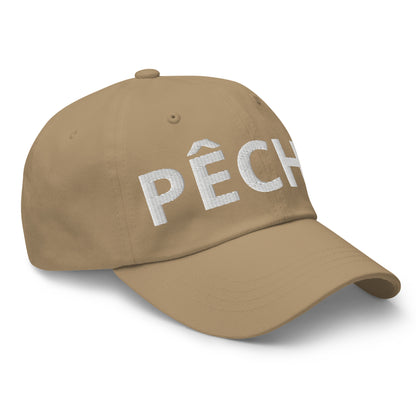 Casquette Baseball, brodée « Pêche », en Kaki, vue de trois quarts, image 36
