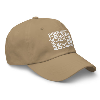 Casquette Baseball, brodée « Arrête de lire ce texte et paye moi une bière », en Kaki, vue de trois quarts, image 36
