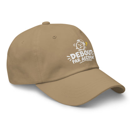 Casquette Baseball, brodée « Debout par accident », en Kaki, vue de trois quarts, image 36
