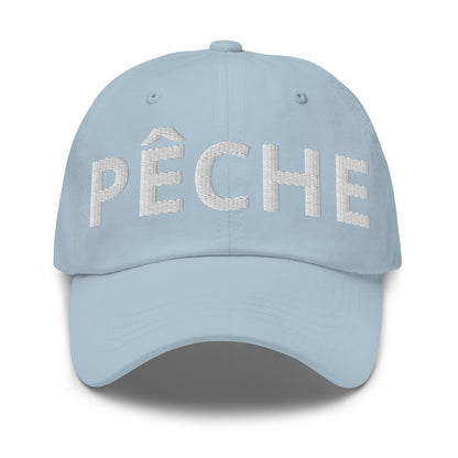 Casquette Baseball, brodée « Pêche », en Bleu Clair, vue de face, image 4