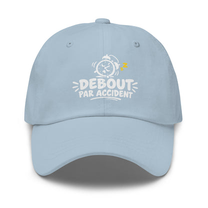 Casquette Baseball, brodée « Debout par accident », en Bleu Clair, vue de face, image 49