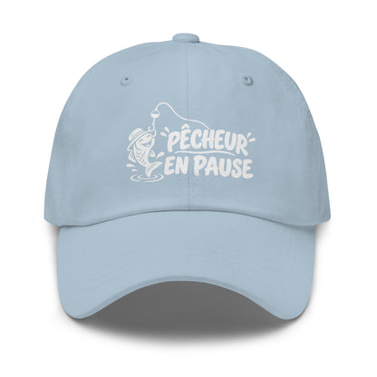 Casquette Baseball, brodée « Pêcheur en pause », en Bleu Clair, vue de face, image 49