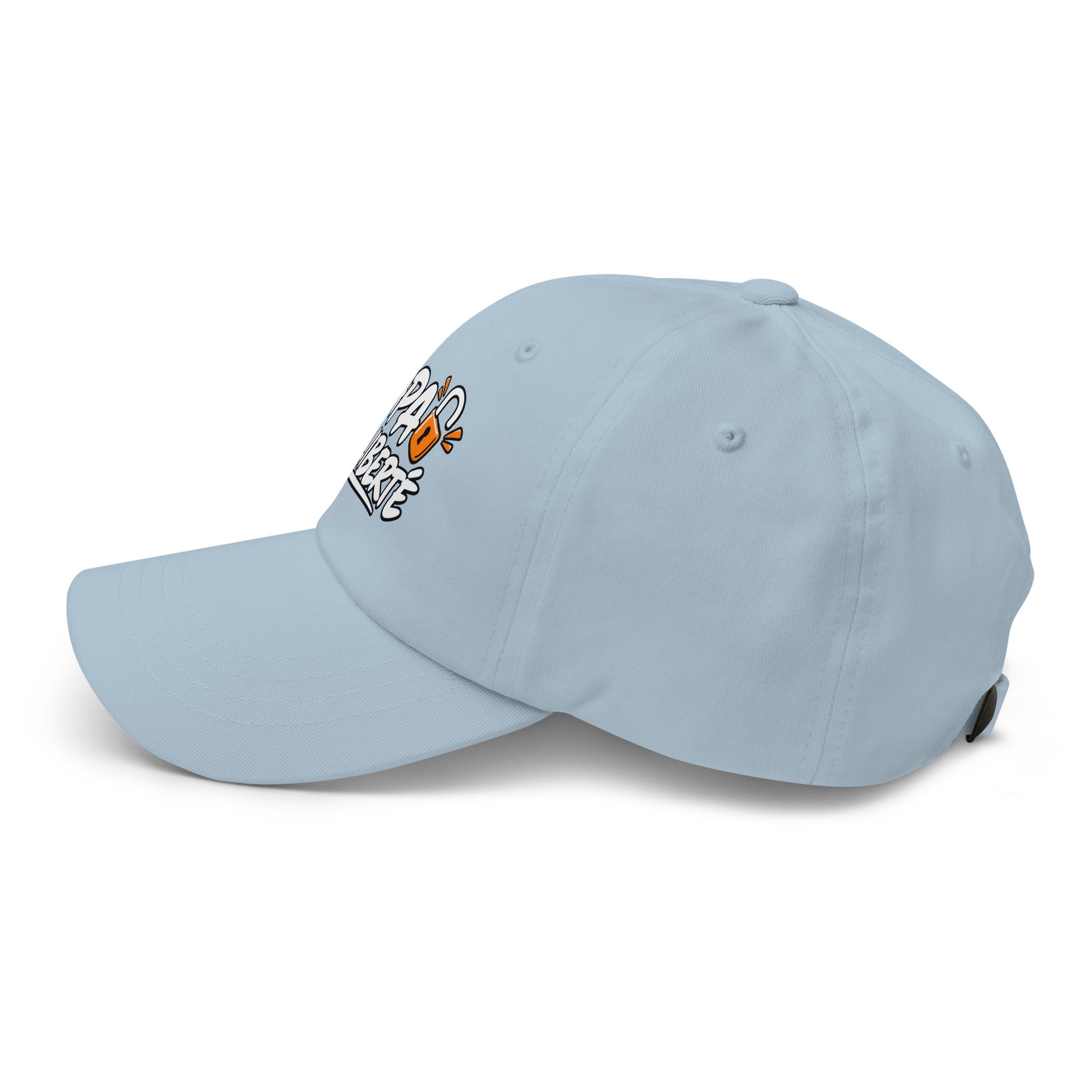 Casquette Baseball, brodée « Papa en liberté », en Bleu Clair, vue de côté, image 52