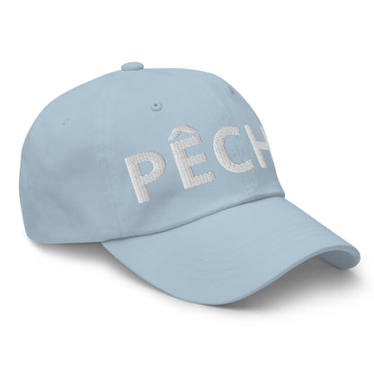 Casquette Baseball, brodée « Pêche », en Bleu Clair, vue de trois quarts, image 51