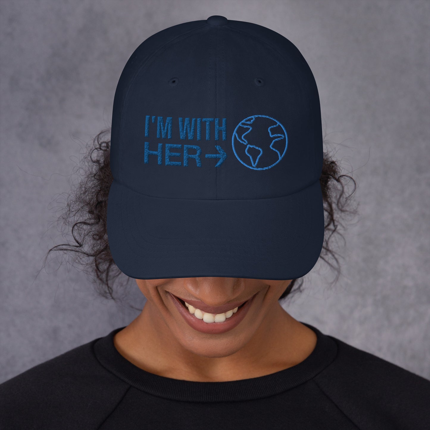 Casquette de Baseball de couleur bleue marine "I'm with her"