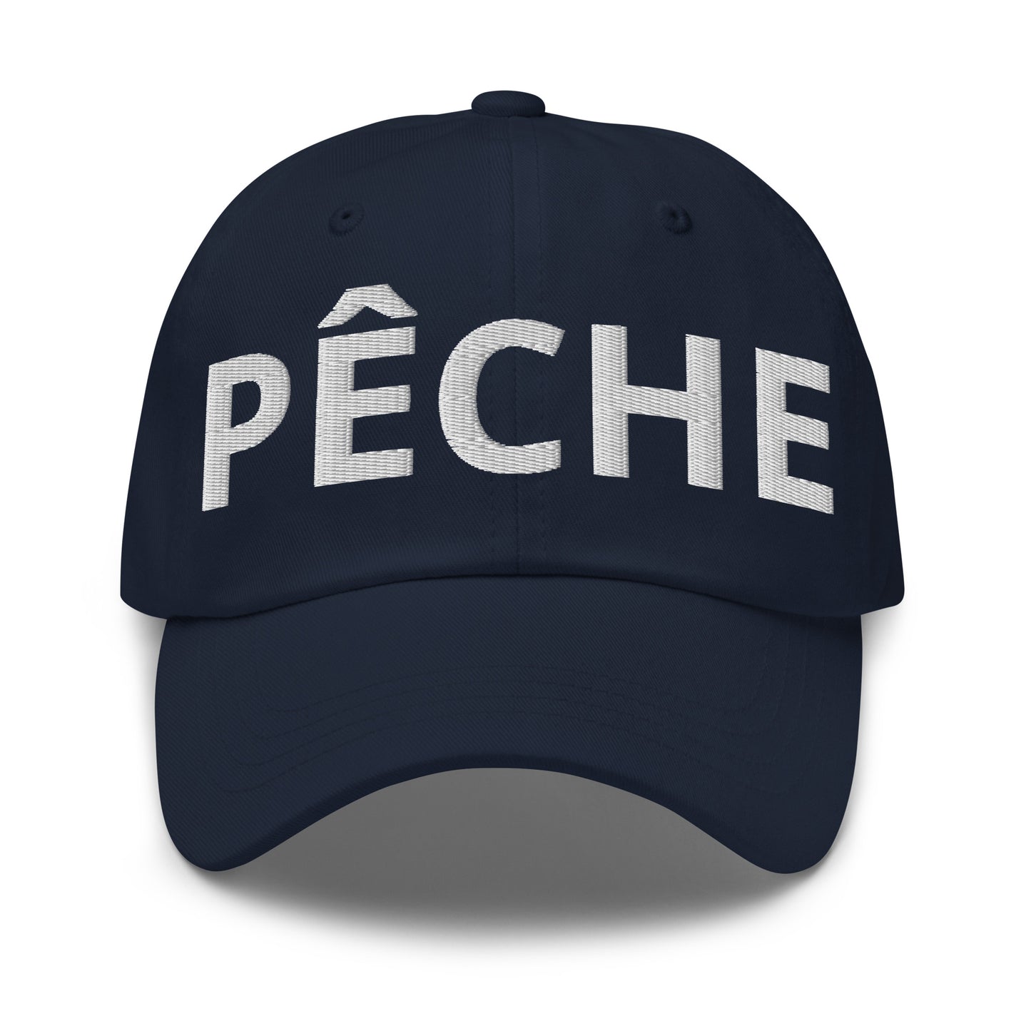 Casquette Baseball, brodée « Pêche », en Bleu Marine, vue de face, image 5