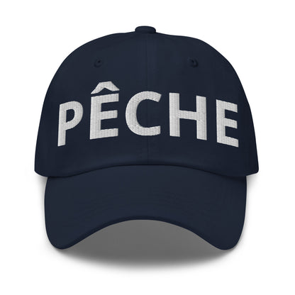 Casquette Baseball, brodée « Pêche », en Bleu Marine, vue de face, image 5