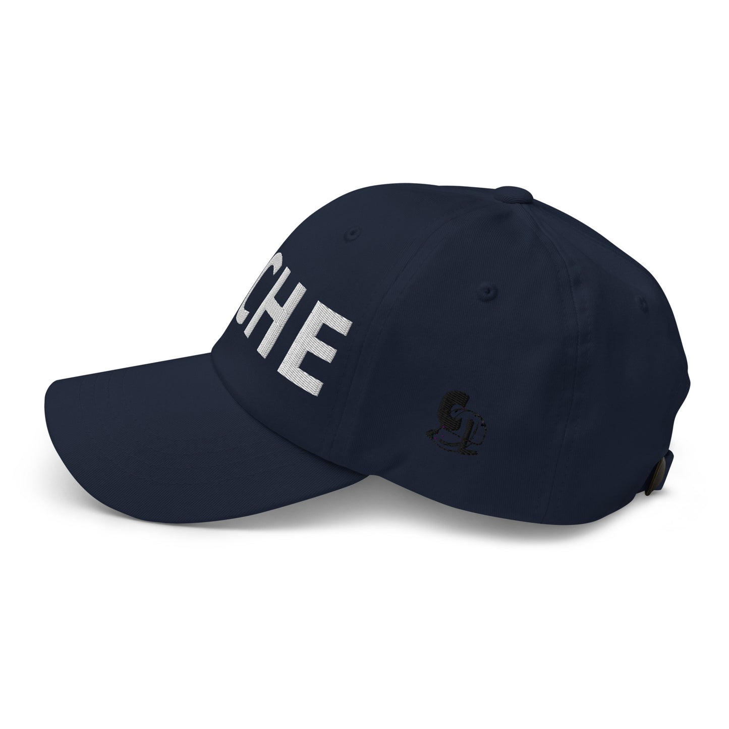 Casquette Baseball, brodée « Pêche », en Bleu Marine, vue de côté, image 16