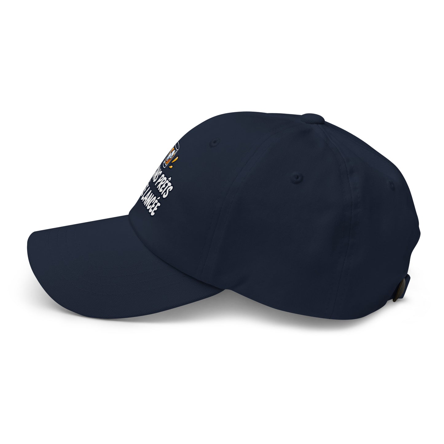 Casquette Baseball, brodée « Glaçons prêts, soirée lancée », en Bleu Marine, vue de côté, image 11
