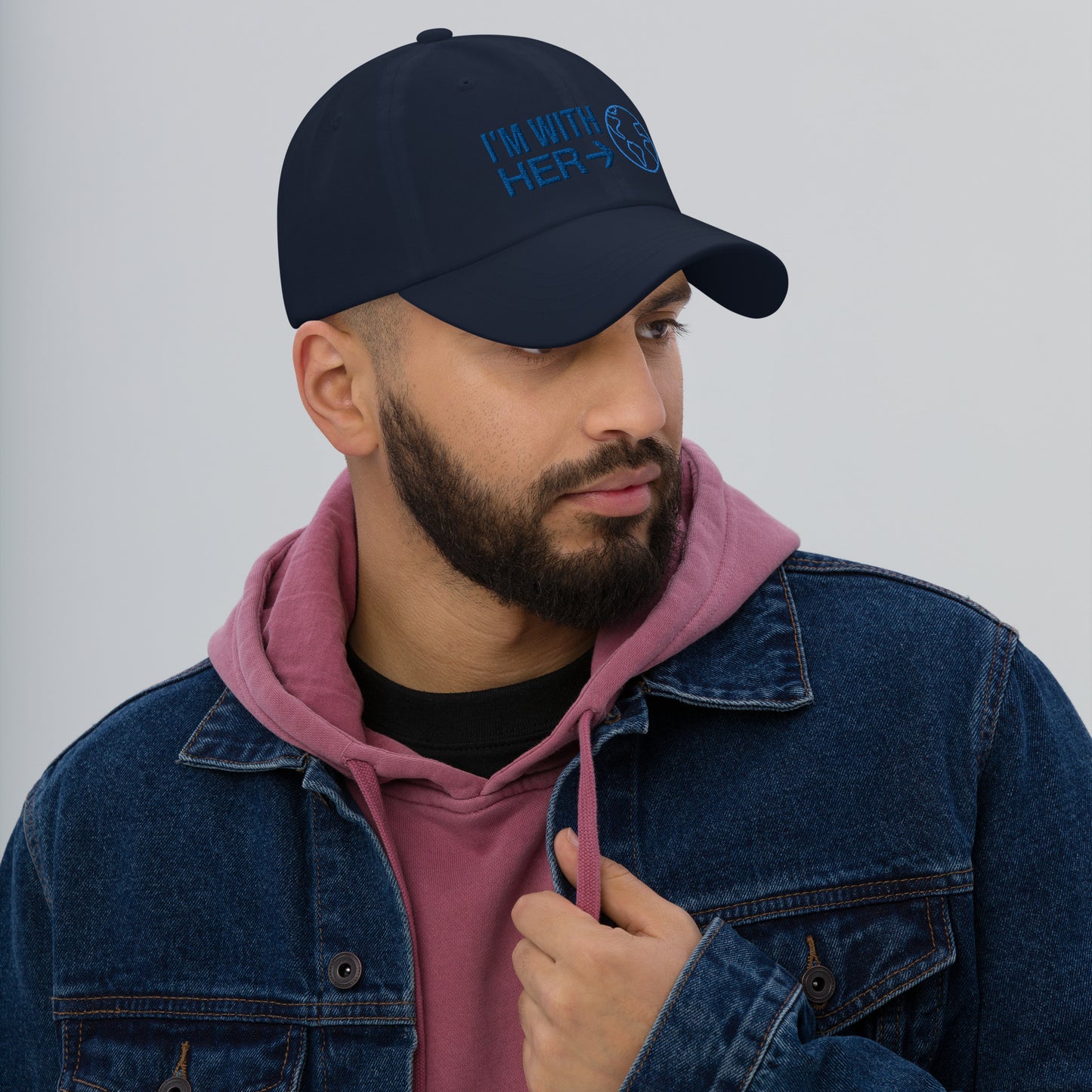 Casquette de Baseball de couleur bleue marine "I'm with her"