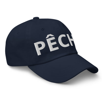 Casquette Baseball, brodée « Pêche », en Bleu Marine, vue de trois quarts, image 15