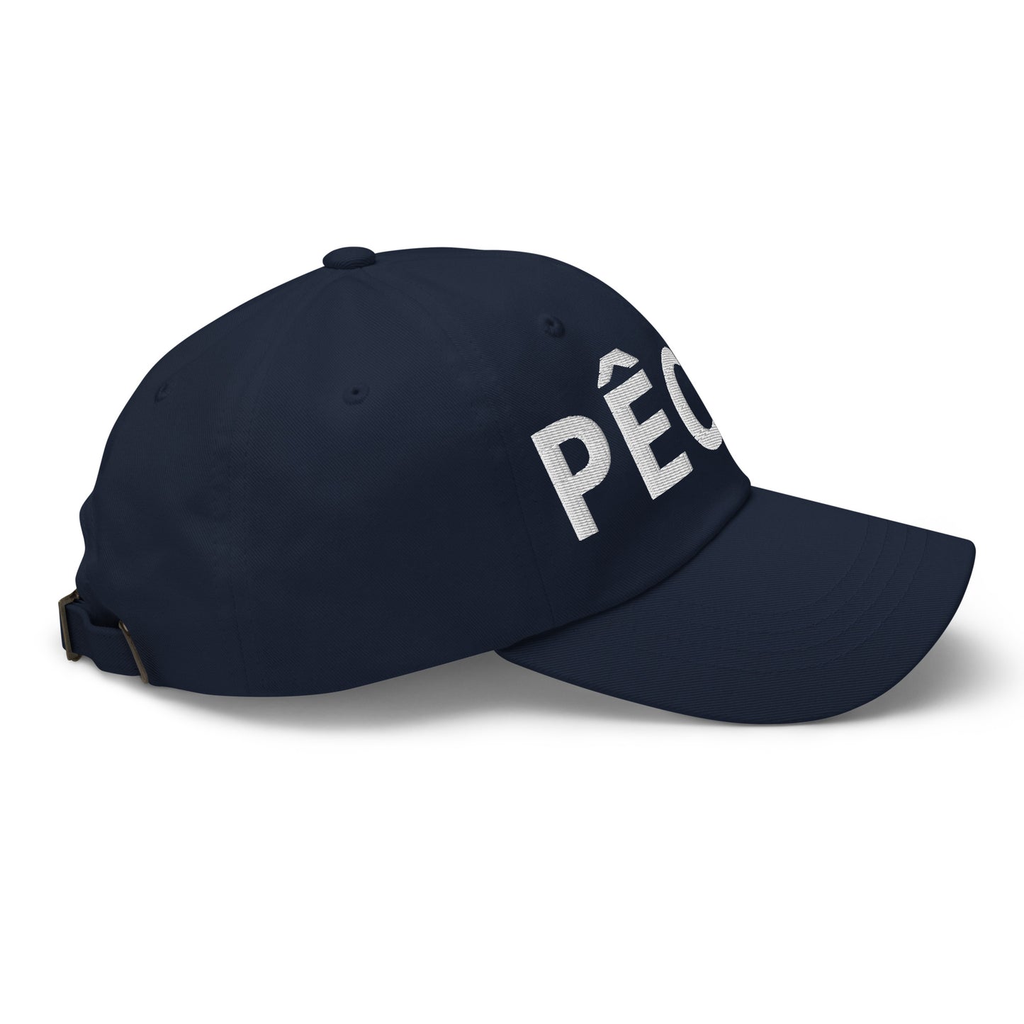 Casquette Baseball, brodée « Pêche », en Bleu Marine, vue de côté, image 14