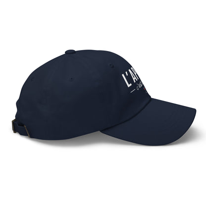 Casquette Baseball, brodée « L'apéro c'est la vie », en Bleu Marine, vue de côté, image 13