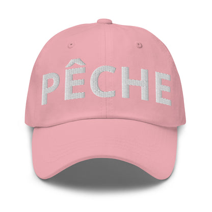 Casquette Baseball, brodée « Pêche », en Rose, vue de face, image 8