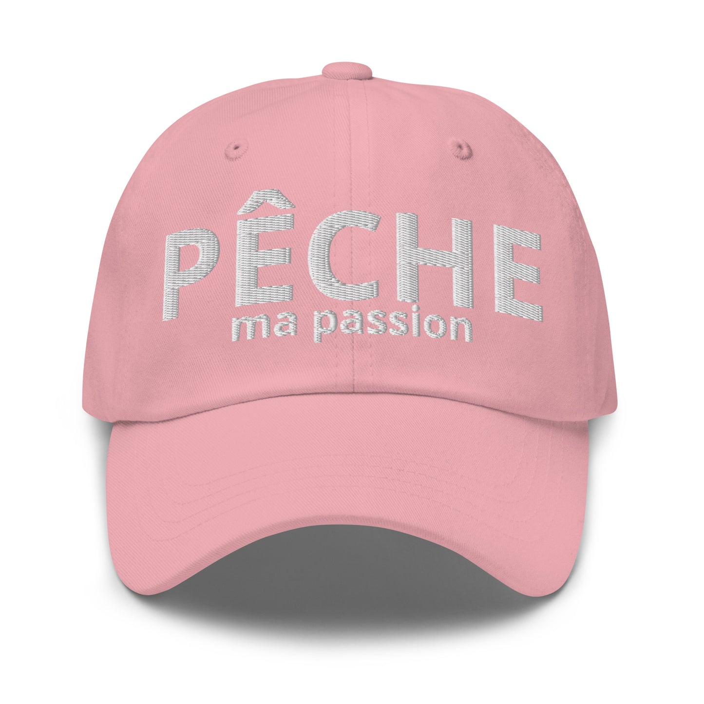 Casquette Baseball, brodée « Pêche ma passion », en Rose, vue de face, image 7