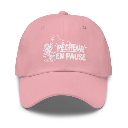 Casquette Baseball, brodée « Pêcheur en pause », en Rose, vue de face, image 43