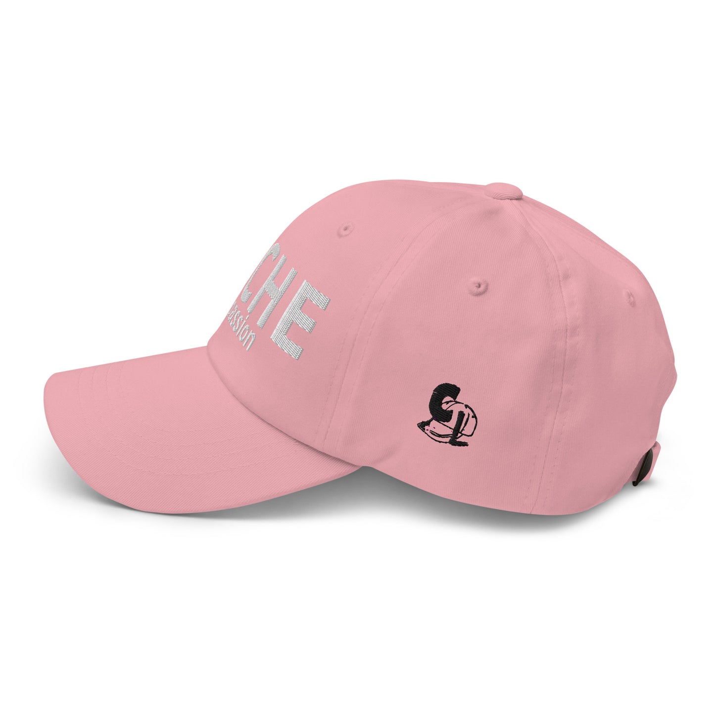 Casquette Baseball, brodée « Pêche ma passion », en Rose, vue de côté, image 48