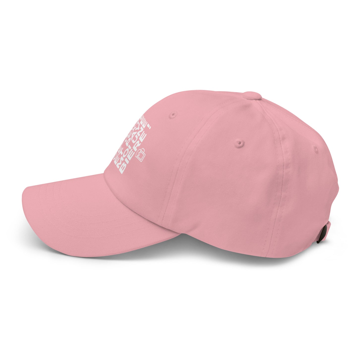 Casquette Baseball, brodée « Arrête de lire ce texte et paye moi une bière », en Rose, vue de côté, image 47