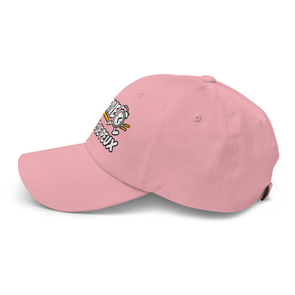 Casquette Baseball, brodée « J'arrive dès que je peux », en Rose, vue de côté, image 46