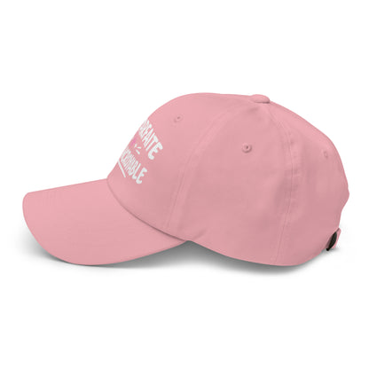Casquette Baseball, brodée « Pas parfaite, juste incroyable », en Rose, vue de côté, image 46