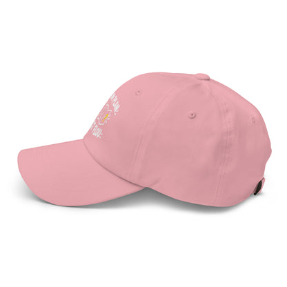 Casquette Baseball, brodée « J'ai un plan, il est flou », en Rose, vue de côté, image 46
