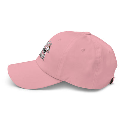 Casquette Baseball, brodée « Café d'abord, questions après », en Rose, vue de côté, image 47
