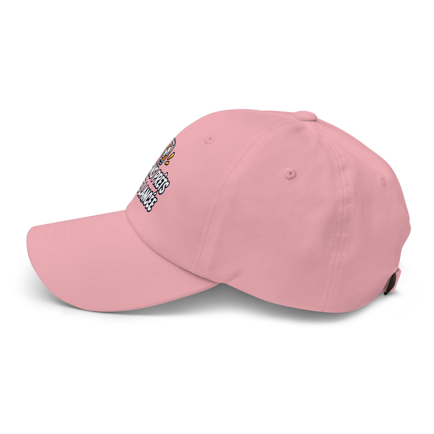 Casquette Baseball, brodée « Glaçons prêts, soirée lancée », en Rose, vue de côté, image 46