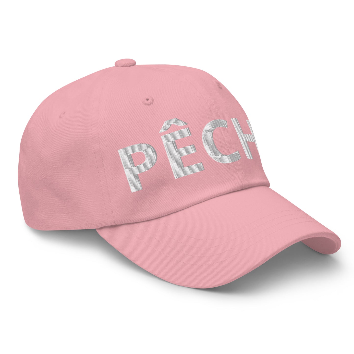 Casquette Baseball, brodée « Pêche », en Rose, vue de trois quarts, image 46