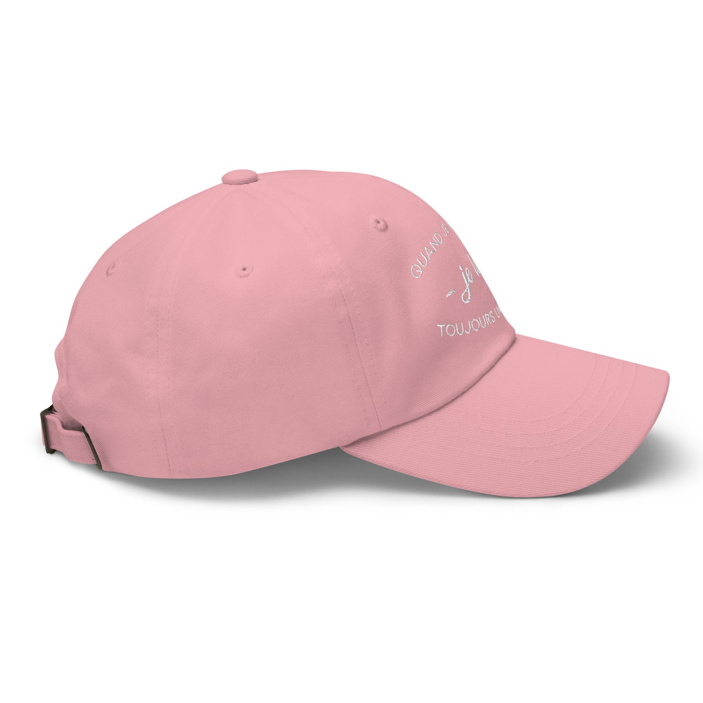Casquette Baseball, brodée « Quand je me retire, je laisse toujours un gros vide », en Rose, vue de côté, image 45