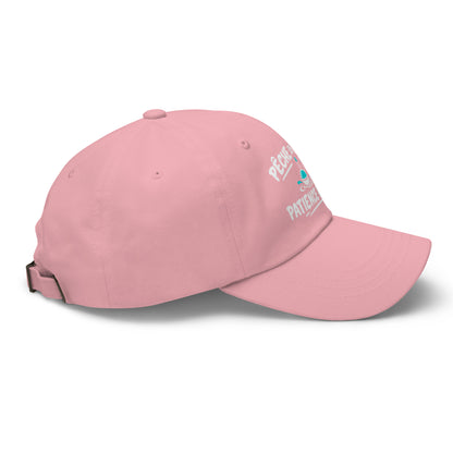 Casquette Baseball, brodée « Pêche en cours, patience requise », en Rose, vue de côté, image 48