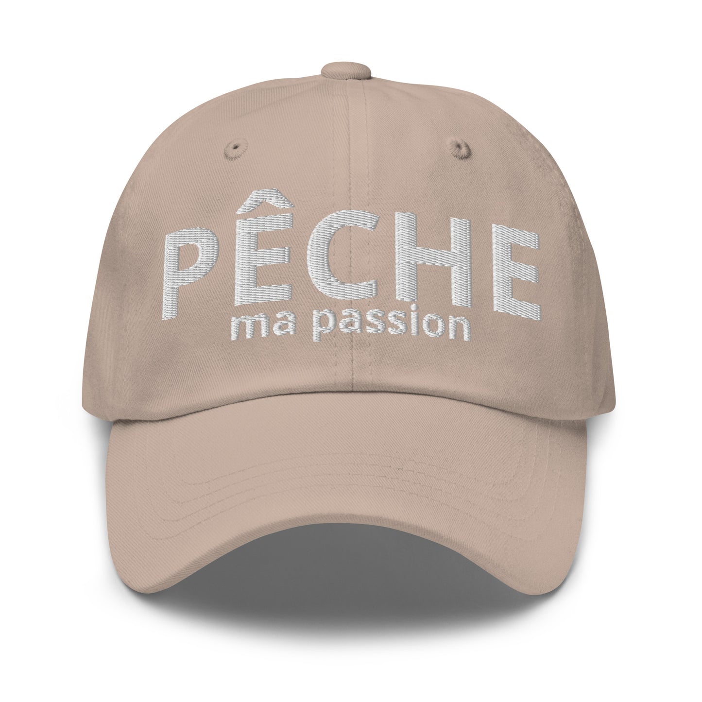 Casquette Baseball, brodée « Pêche ma passion », en Pierre, vue de face, image 9