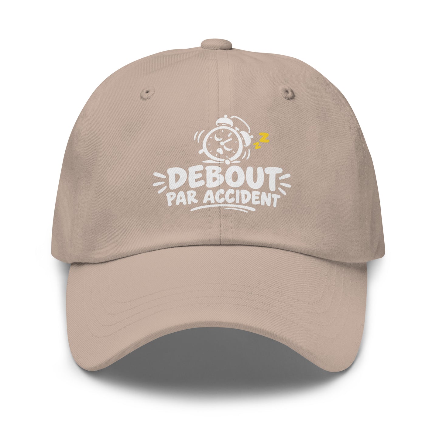 Casquette Baseball, brodée « Debout par accident », en Pierre, vue de face, image 38