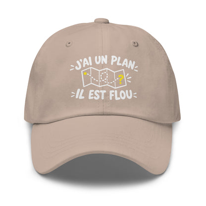 Casquette Baseball, brodée « J'ai un plan, il est flou », en Pierre, vue de face, image 37