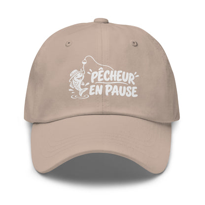 Casquette Baseball, brodée « Pêcheur en pause », en Pierre, vue de face, image 37