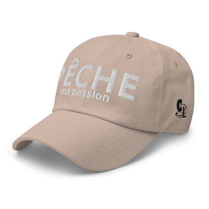 Casquette Baseball, brodée « Pêche ma passion », en Pierre, vue de trois quarts, image 44