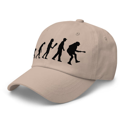 Casquette Baseball, brodée « Evolution de l'homme jusqu'à un guitariste », en Pierre, vue de trois quarts, image 48