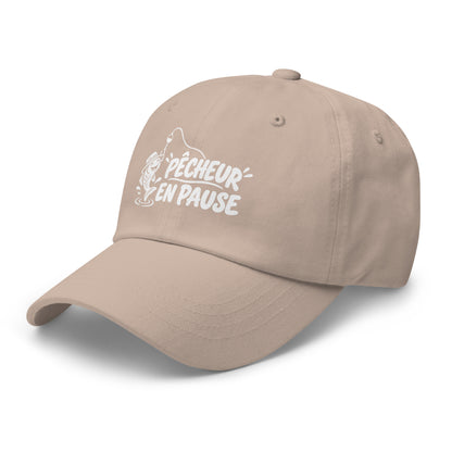 Casquette Baseball, brodée « Pêcheur en pause », en Pierre, vue de trois quarts, image 39