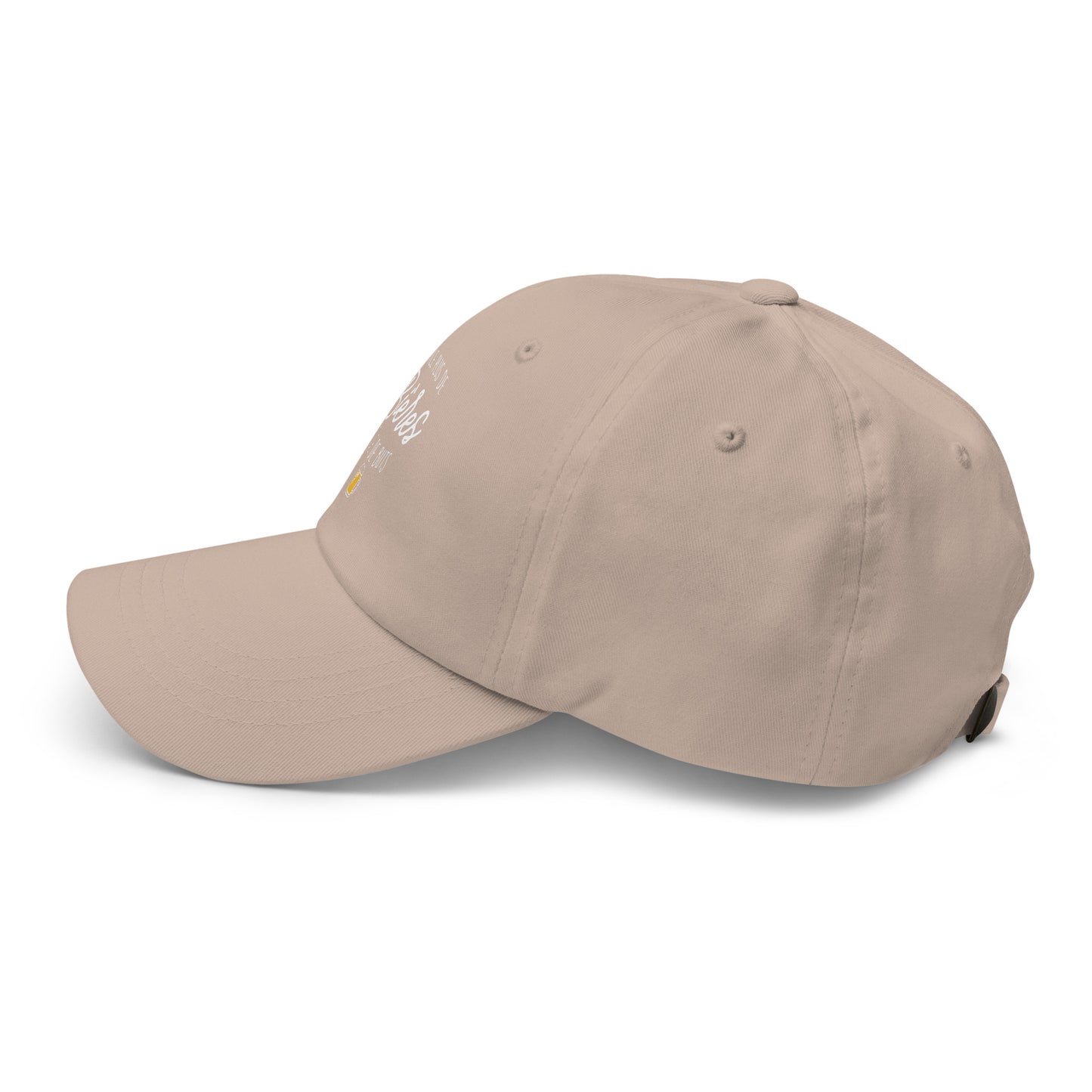 Casquette Baseball, brodée « J'enfile plus de bières que de buts », en Pierre, vue de côté, image 50